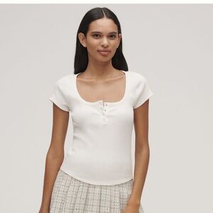 Maeve Scoop-Neck Henley Tee